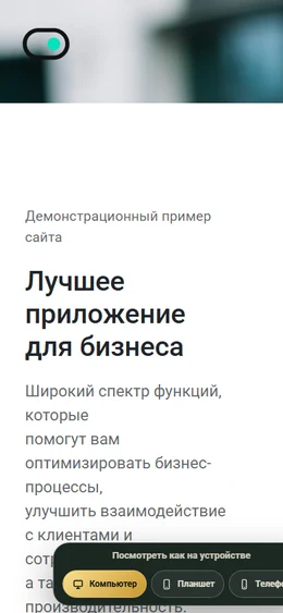Mobile-превью сайта Лендинг бизнес-приложения