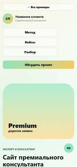 Mobile-превью сайта Сайт премиального консультанта